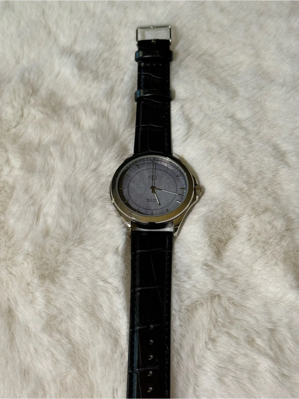 Bellany Silver Dial Leather Strap Watch